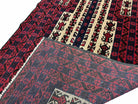 3x5 New Handmade Tribal Rug Afghan Rug Prayer Rug Balouch Wool Rug Red Black Tan - Jewel Rugs