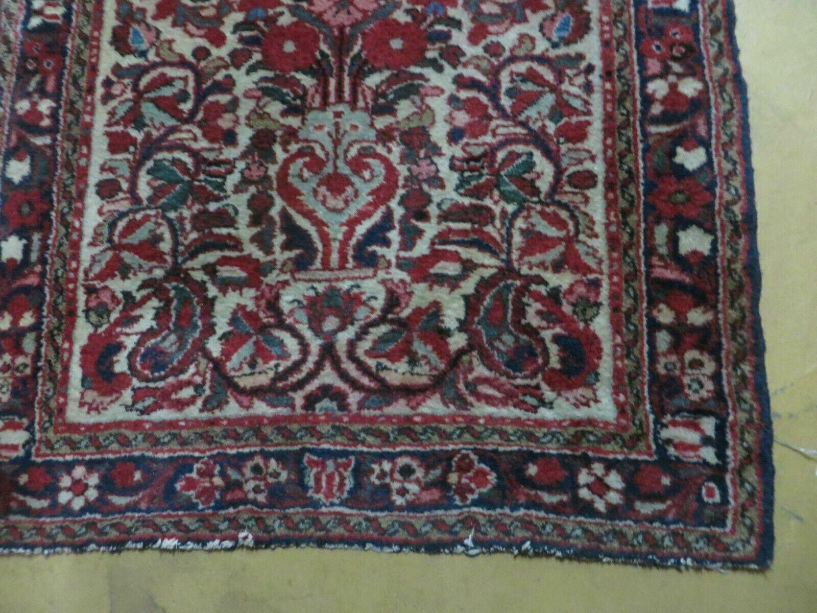 3' X 6' Antique Handmade India Floral Oriental Wool Rug Vegetable Dye Nice - Jewel Rugs