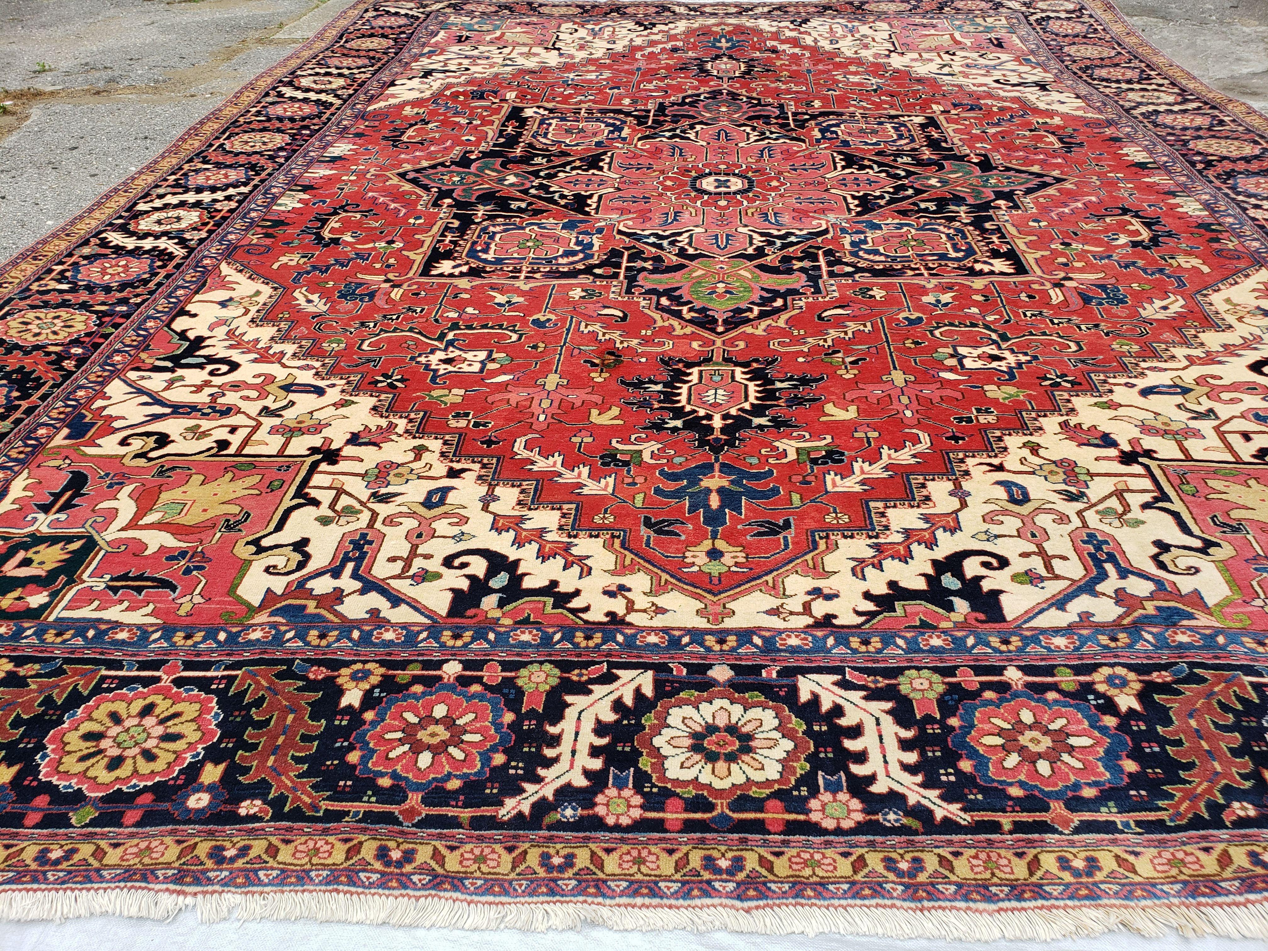 Antique One-of-a-Kind Oversized Heriz Serapi Rug, 11'5" x 15' - Jewel Rugs