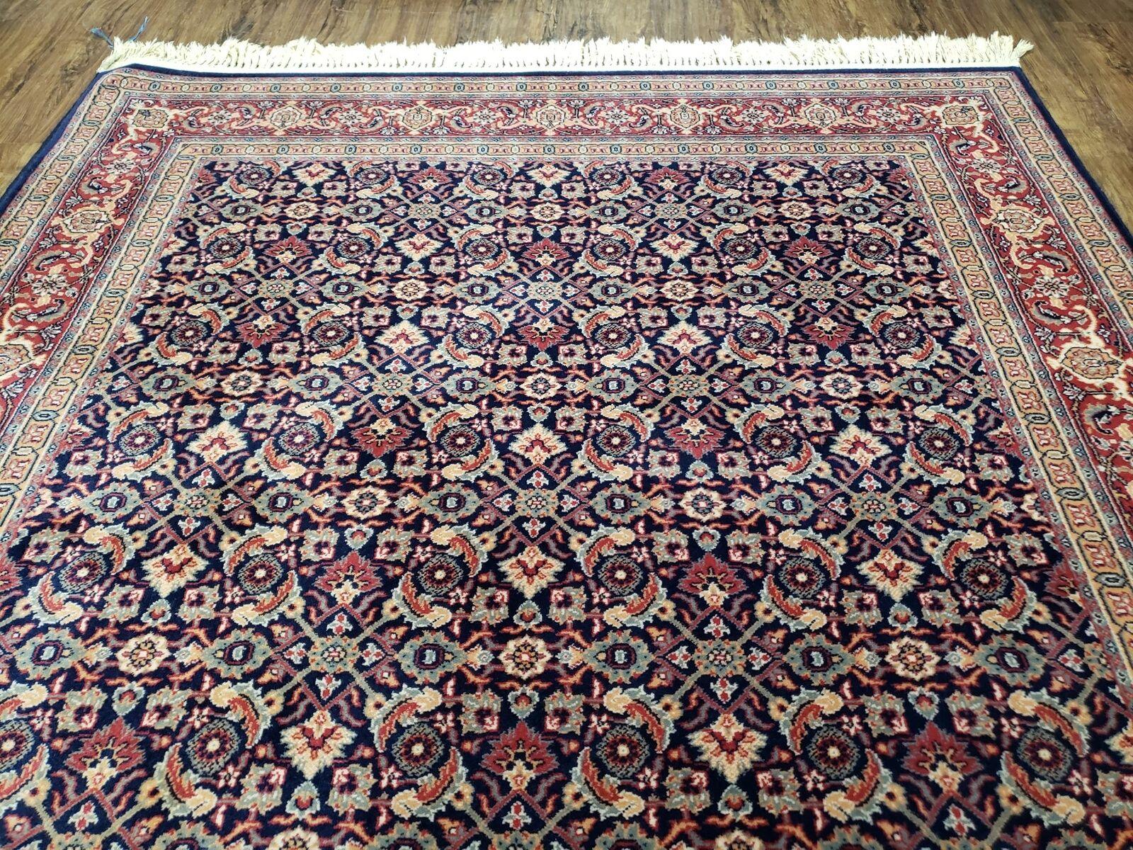 5' 6" x 8' 8" Power Loomed European Wool Rug Belgium Made Detailed Blue Nice - Jewel Rugs