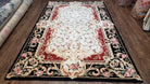 Chinese Aubusson Rug 5x8, Safavieh Area Rug 5 x 8, Hand-Tufted, Wool, Ivory Black Red, European Style Carpet, Safavieh Carpet, Elegant Rug - Jewel Rugs