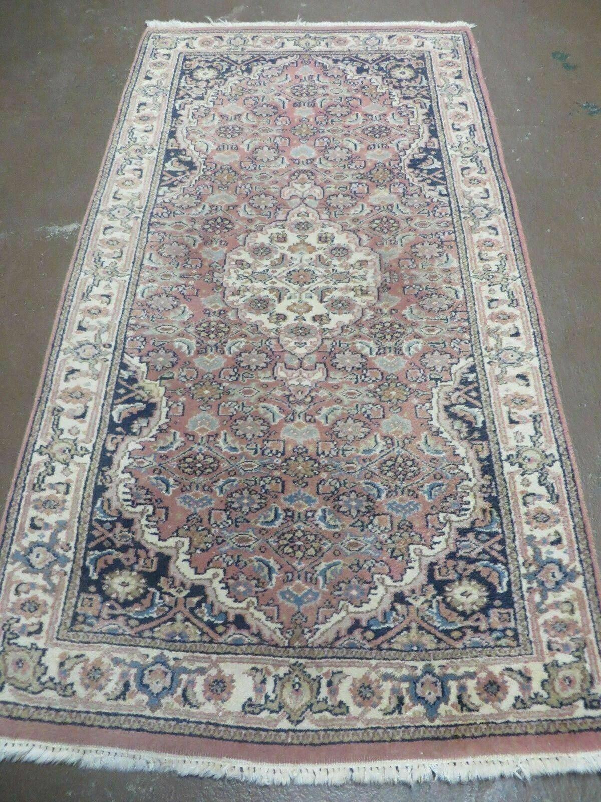 2' X 4' Vintage Handmade India Floral Oriental Jaipur Wool Rug Carpet NICE - Jewel Rugs