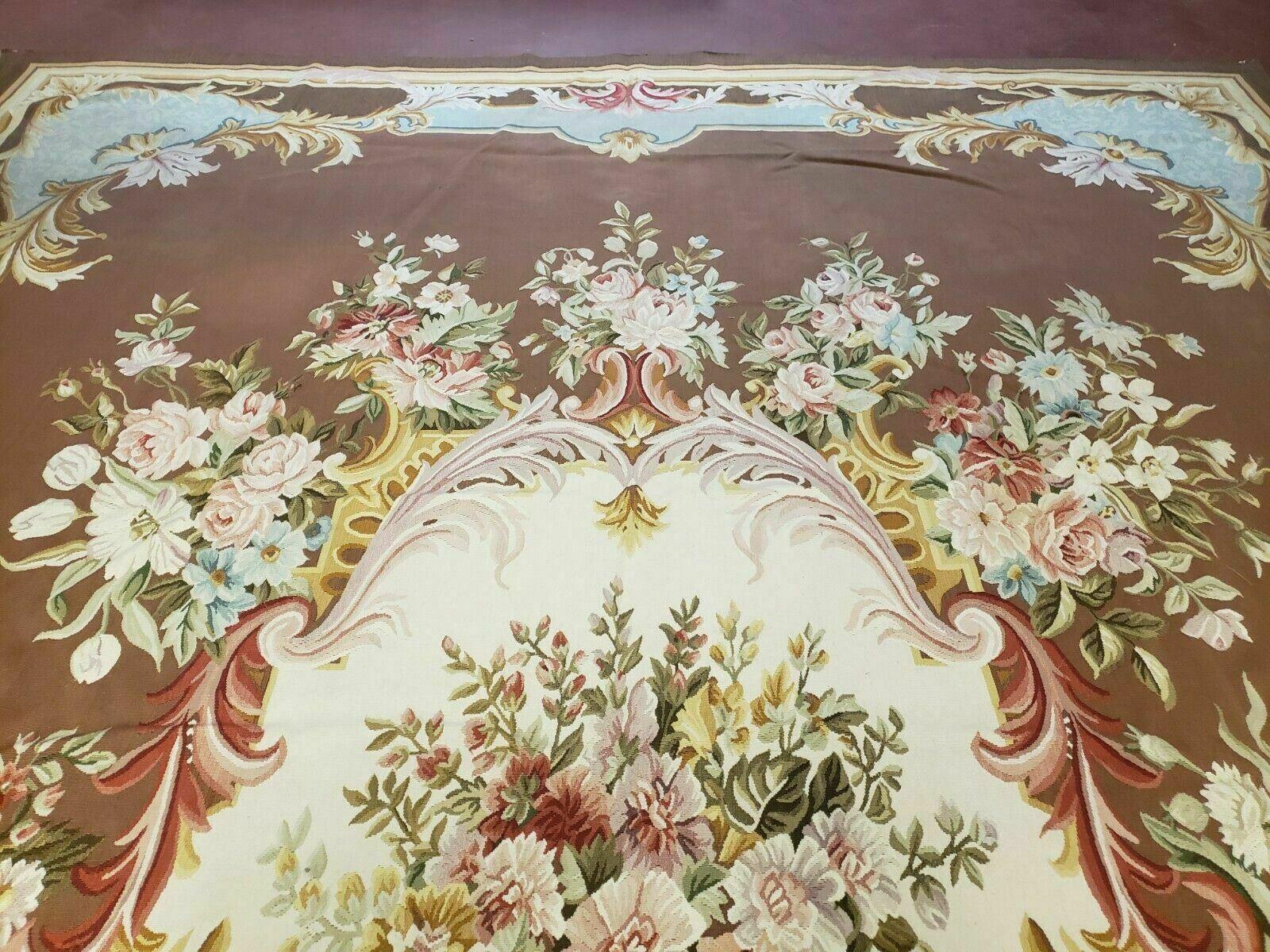 10' X 14' One Of A Kind Handmade French Aubusson Weave Savonnerie Wool Rug Nice - Jewel Rugs