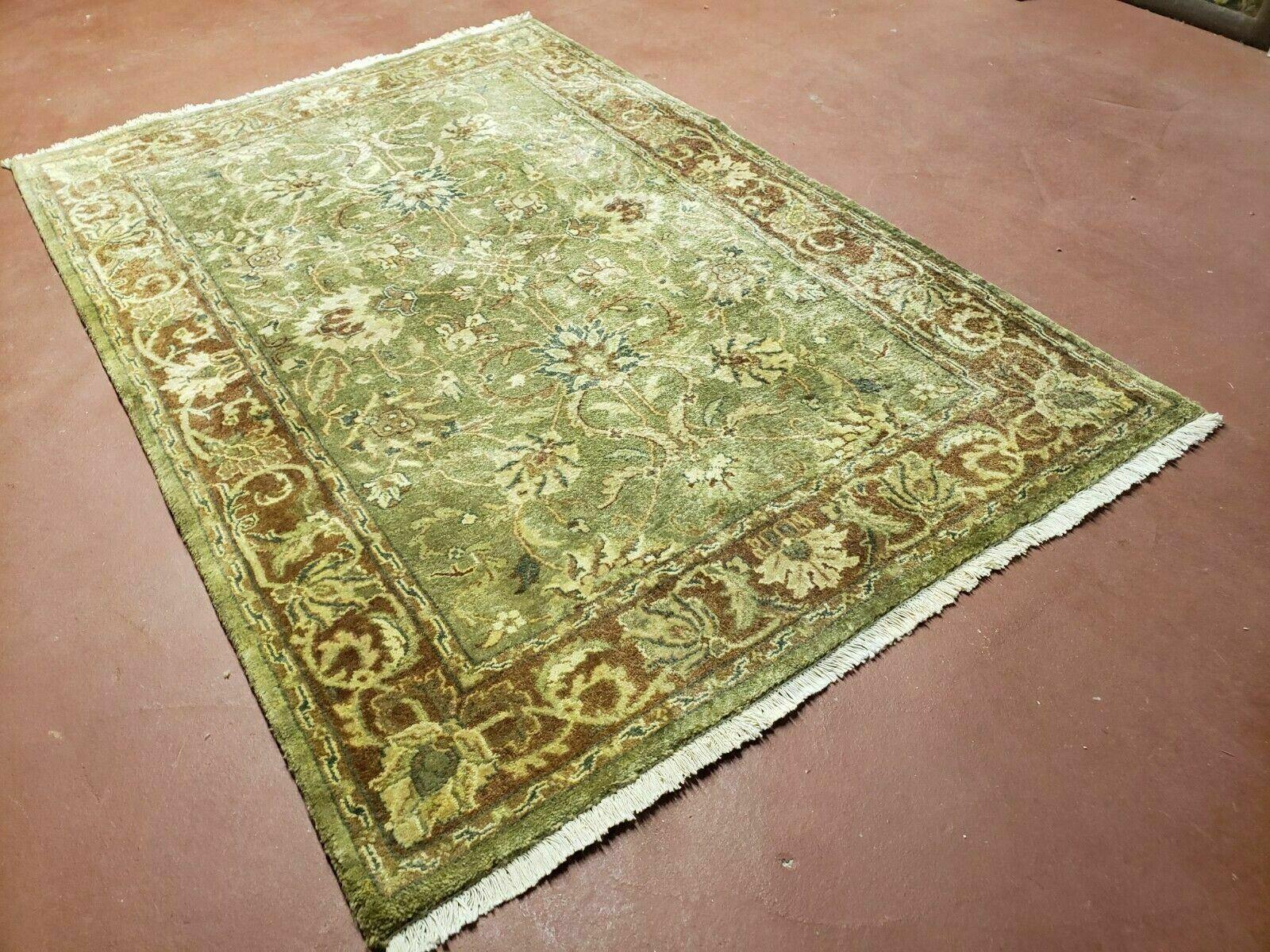 4' X 6' Vintage Handmade India Jaipur Wool Rug Veg Dyes Nice - Jewel Rugs