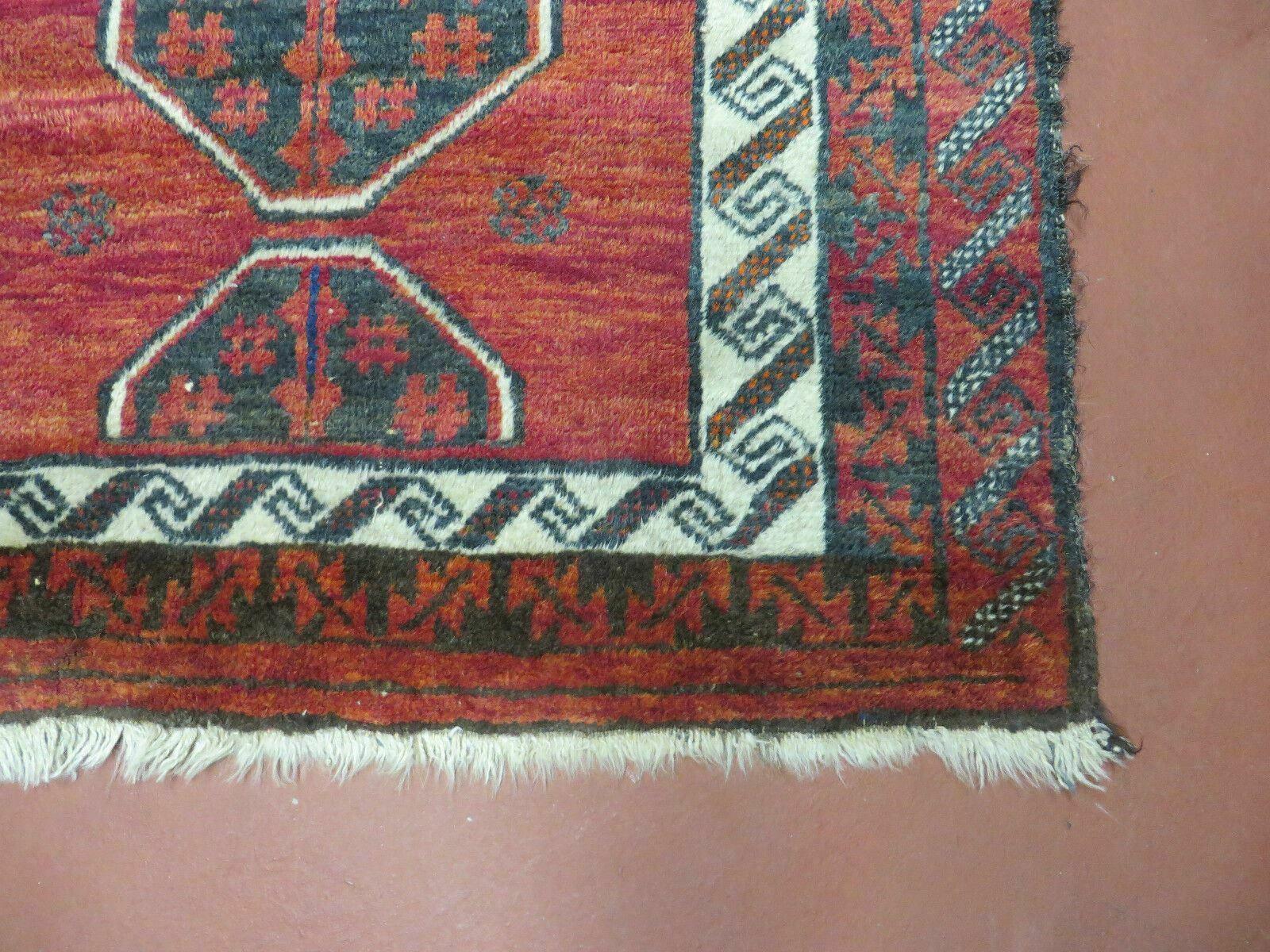 3' X 5' Vintage Handmade Afghan Balouch Wool Rug Mat Nice - Jewel Rugs