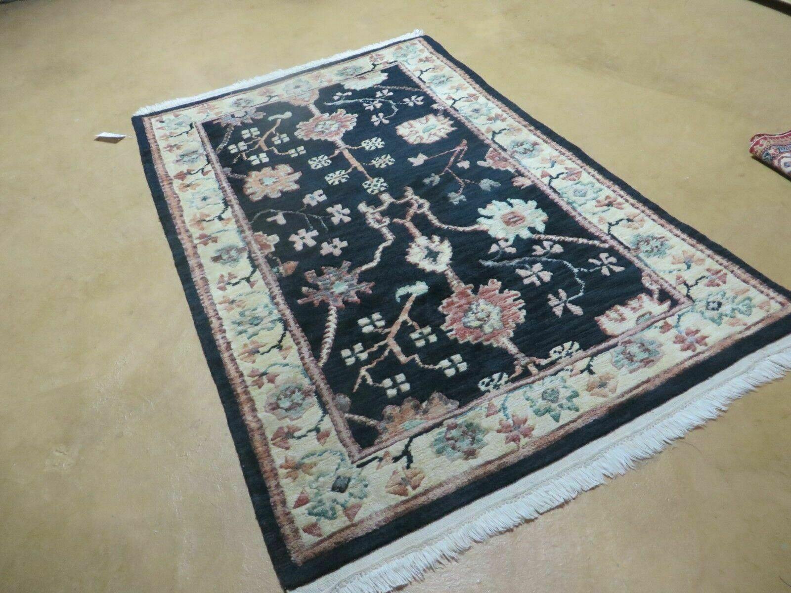 3' 6" X 5'4" Modern Tibetan Nepal Art Deco Chinese Handmade Wool Rug Black Nice - Jewel Rugs