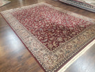 Vintage Karastan Rug 8'2" x 11'6", Kara Shah Karastan Carpet, Karastan Wool Rugs, Red Floral Traditional Discontinued Karastan Area Rug Nice - Jewel Rugs