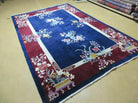 6' X 9' Vintage Handmade Art Deco Chinese Rug Peking Flowers Floral Blue Nice - Jewel Rugs