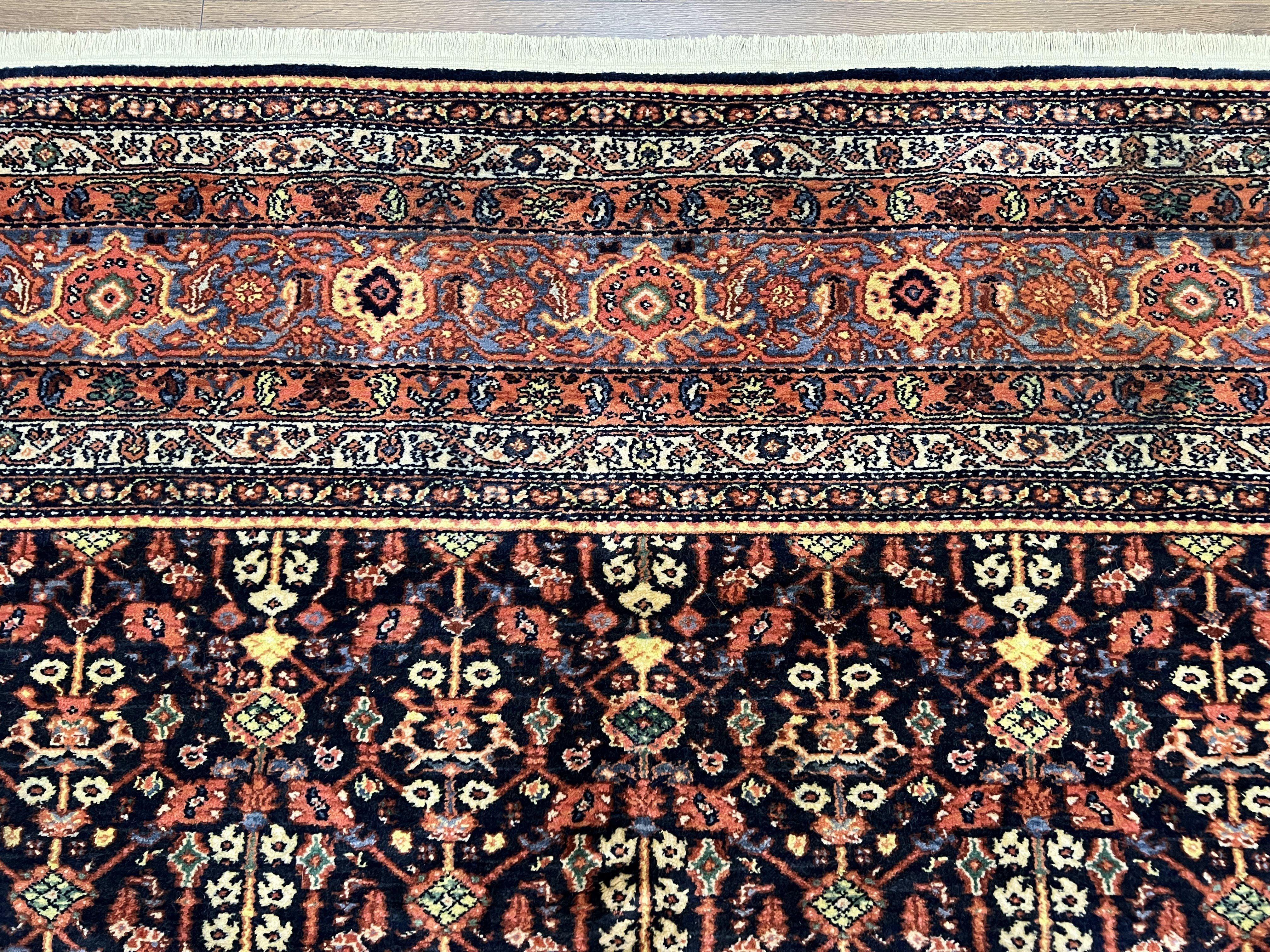 Karastan Rug 8.3 x 11.7 Williamsburg Collection Carters Grove #554, Midnight Blue Red Karastan Carpet, Room Sized Wool Oriental Rug, Allover - Jewel Rugs