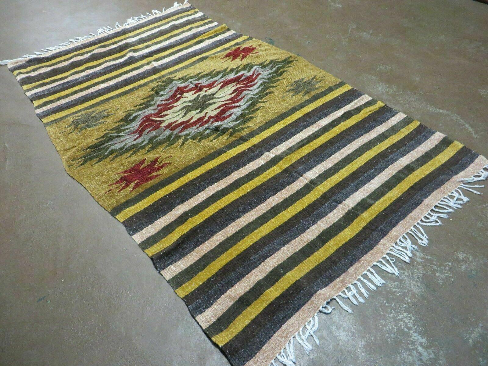 4' X 7' Vintage Handmade Latin American Mexican Wool Blanket Kilim Rug Nice # A - Jewel Rugs