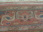 4.5' X 7.5' Vintage Handmade Turkish Wool Rug Heriz Carpet Pink Peach Red Ivory Bohemian Boho Chic Interior Design - Jewel Rugs