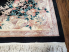 Vintage Chinese Carving Rug, Piled Aubusson Style Area Rug, 8x11 - 9x12 Area Rugs, Wool Hand-Knotted Black Deco Carpet Plush Living Room Rug - Jewel Rugs