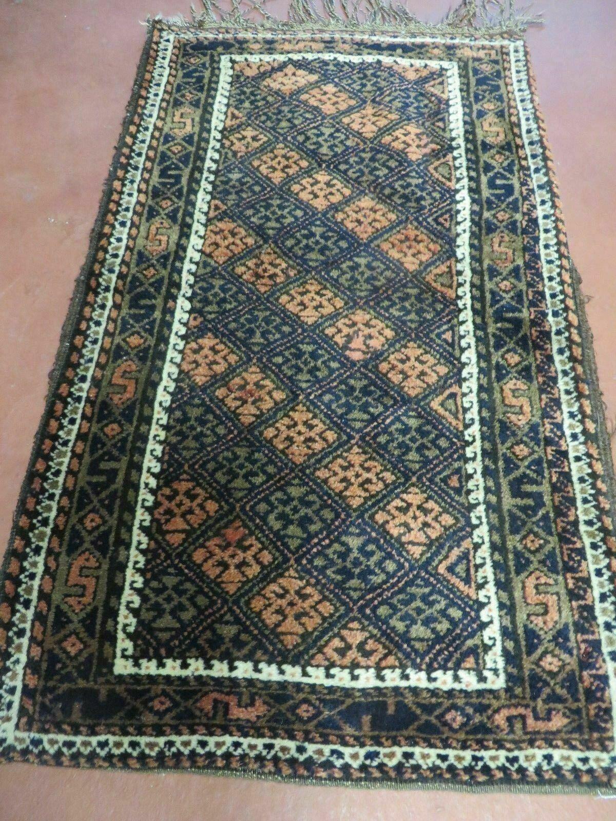 2' X 3' Antique Handmade Pakistani Bokhara Turkoman Balouchi Wool Rug Mat Nice - Jewel Rugs