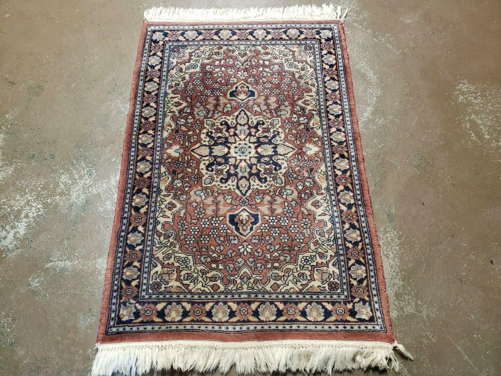 2' X 3' Vintage Handmade Pakistani Wool Rug Nice - Jewel Rugs