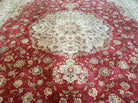 10' X 14' Handmade Fine Wool Rug Carpet Silk Accent Floral Dome Medallion Red Wow - Jewel Rugs