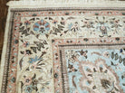 10' X 13' Vintage Handmade Indian Amritsar Wool Rug Oatmeal Soft Blue - Jewel Rugs