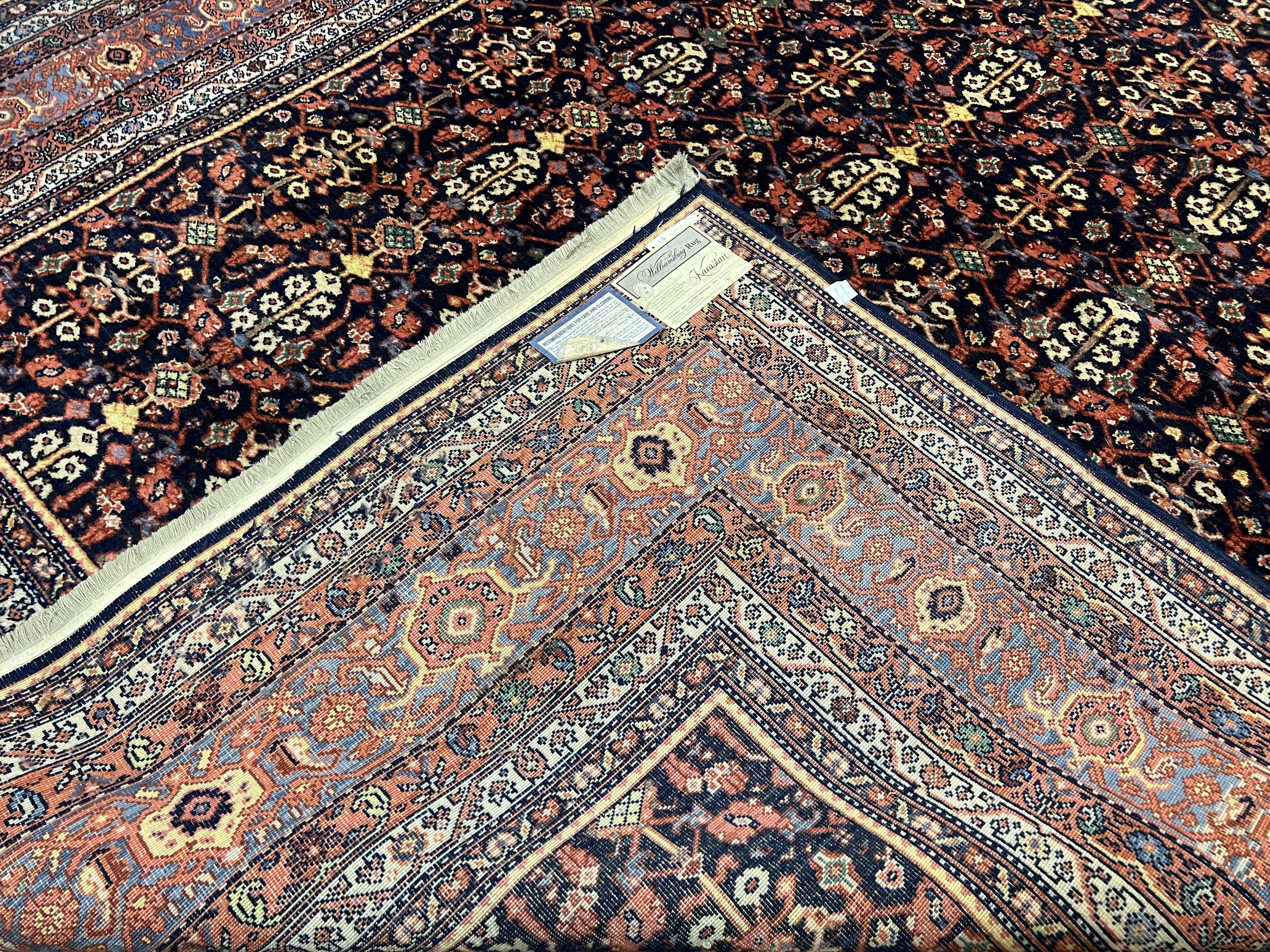 Karastan Rug 8.3 x 11.7 Williamsburg Collection Carters Grove #554, Midnight Blue Red Karastan Carpet, Room Sized Wool Oriental Rug, Allover - Jewel Rugs