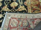 8' X 9' Handmade Pakistan Wool Cotton Rug Peshawar Black Floral Nice # 200C - Jewel Rugs