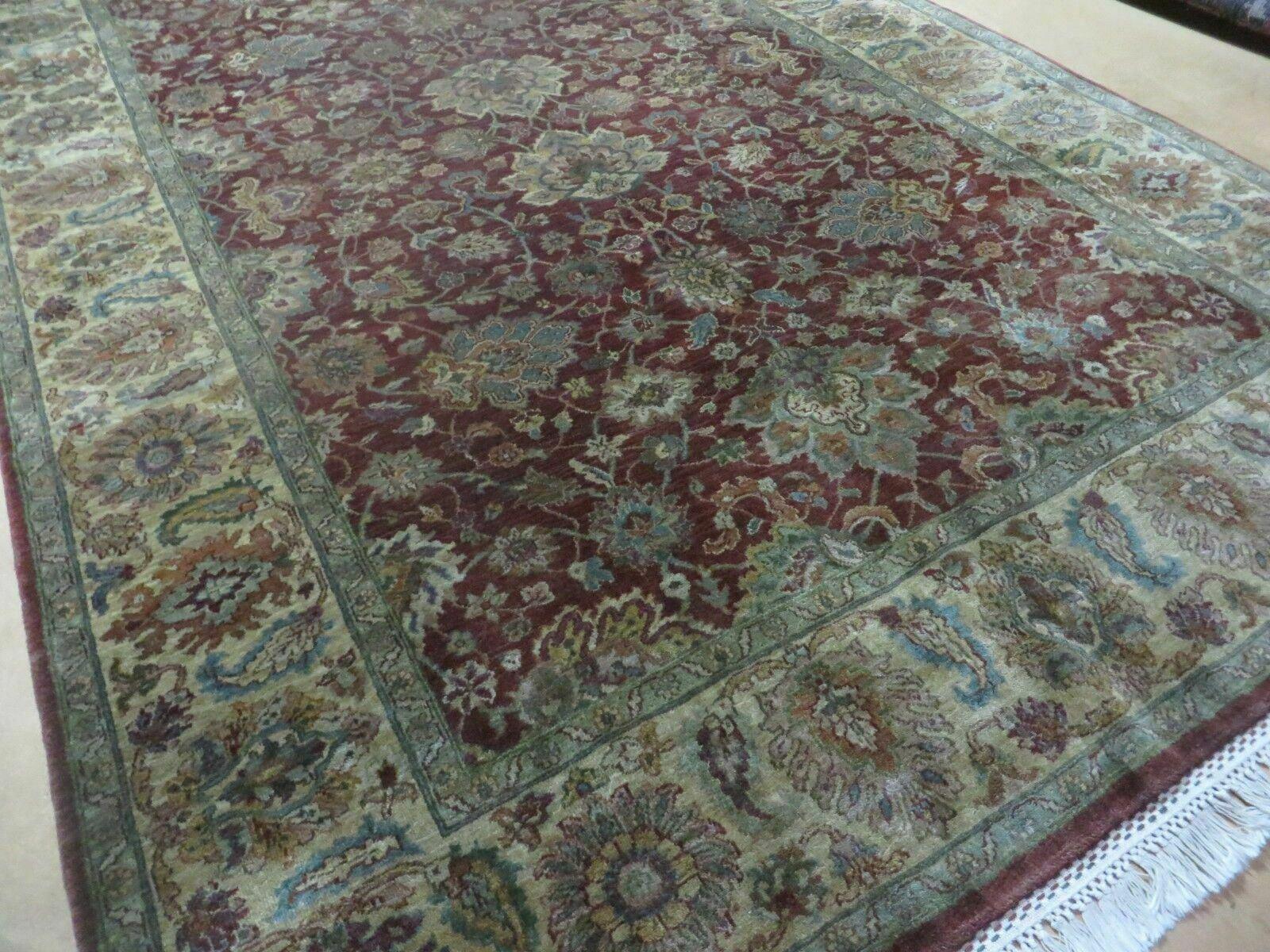 6' X 9' Handmade India Floral Oriental Wool Rug Carpet Tea Wash Red Hand Knotted - Jewel Rugs