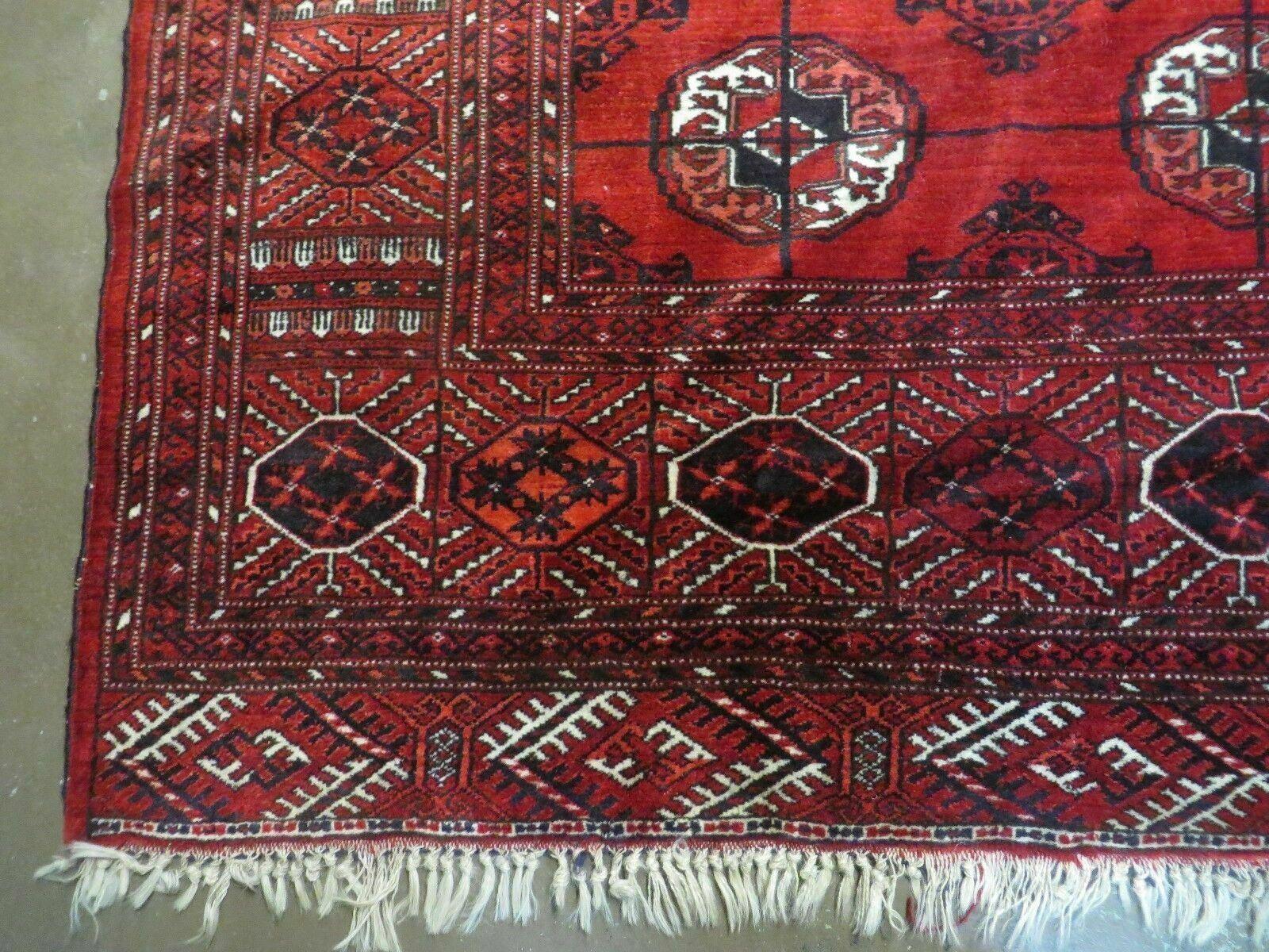 8' X 12' Vintage Handmade Bokhara Turkoman Wool Rug Carpet Red # 583 - Jewel Rugs