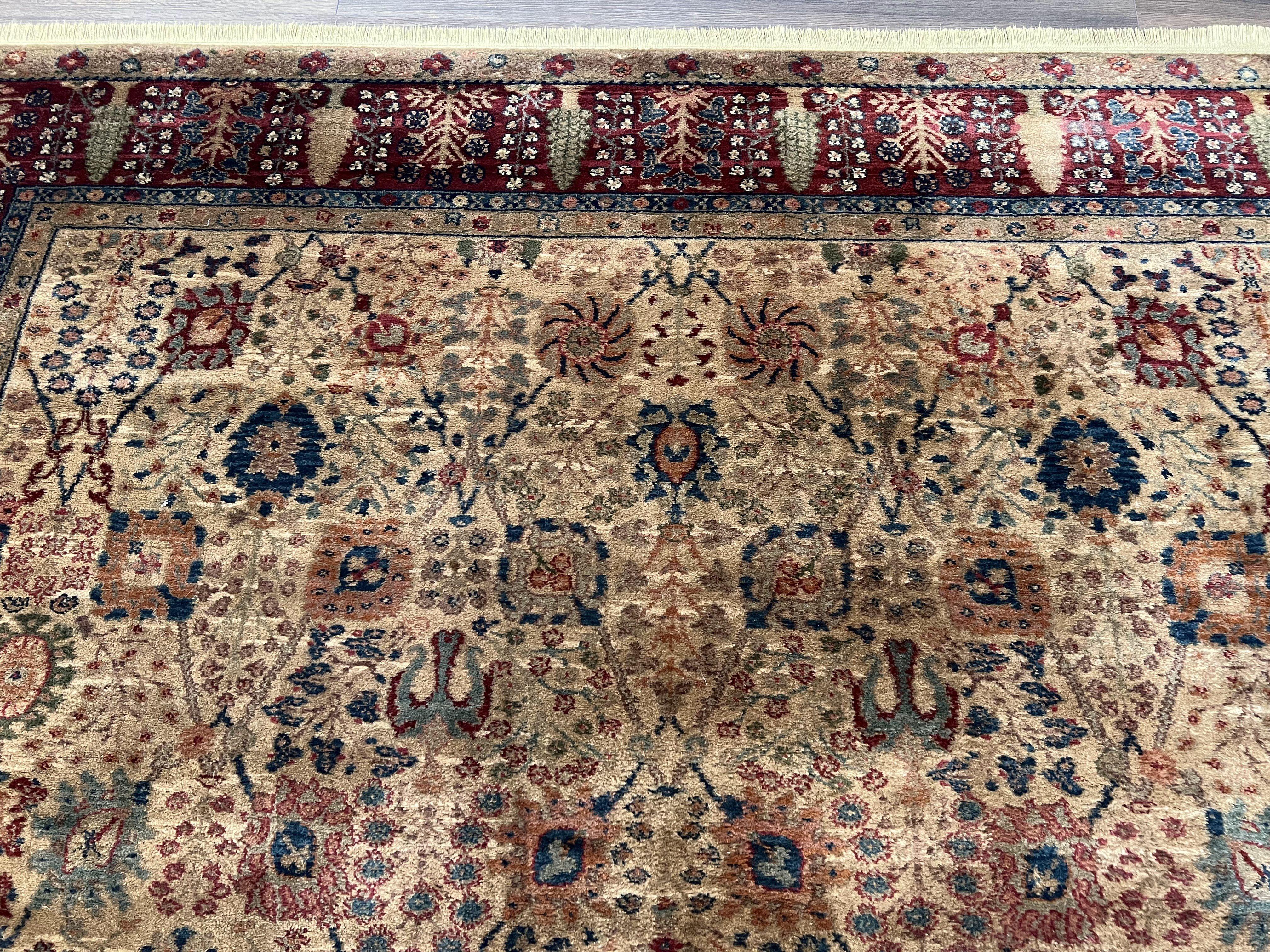 Karastan Samovar Rug #900-901, Karastan Wool Rug 8.8 x 10, Persian Vase Pattern, Tea Wash, Discontinued Carpet, Room Sized, Allover Floral - Jewel Rugs