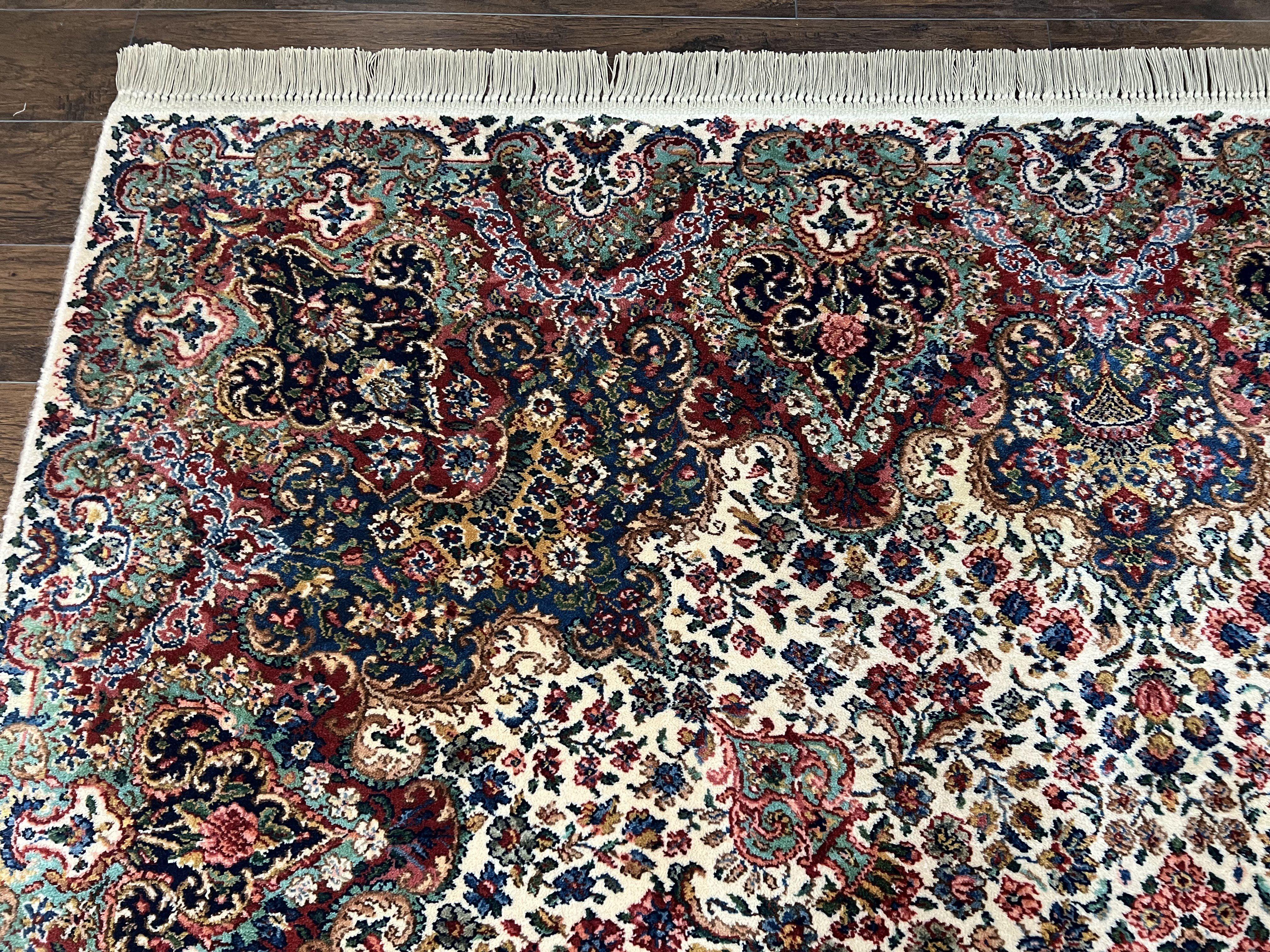 Karastan Kirman Rug, Karastan Floral Kirman #742, Wool Karastan Carpet, Vintage Karastan Area Rug, Original Karastan Rug, Large, 8'8" x 12' - Jewel Rugs