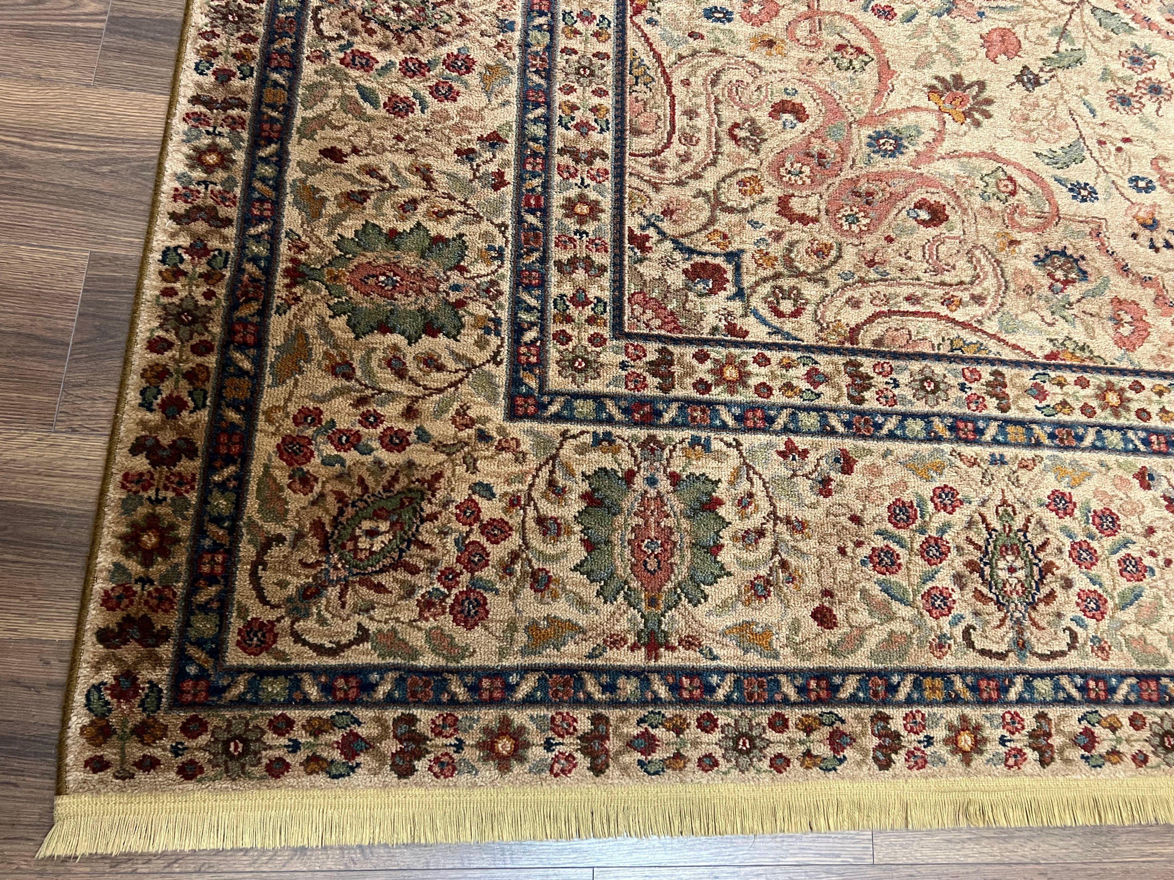 8.8 x 10 Karastan Tabriz Medallion Rug #900-909, Karastan Samovar Teawash Rug, Vintage Discontinued Karastan Wool Carpet, Living Room Rug - Jewel Rugs