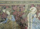 2' X 4' Antique French Tapestry Europeans Playing Chess Pictorial - Jewel Rugs