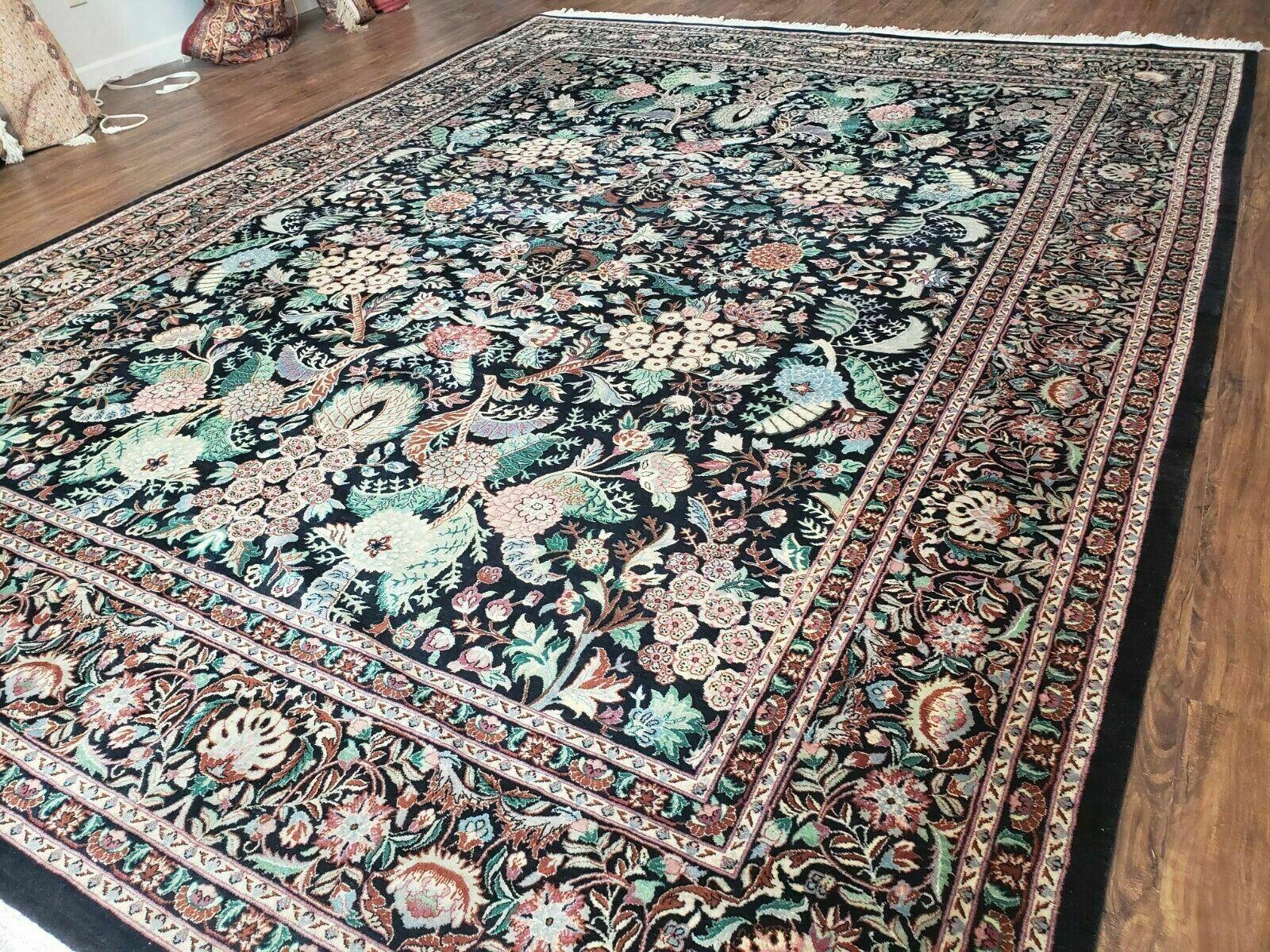 9' X 12' One-Of-A-Kind William Pakistan Oriental Hand-Knotted Wool Green Black - Jewel Rugs