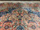 Karastan Medallion Serapi Rug #736, Wool Karastan Carpet 8.8 x 12, Karastan Area Rug, Oriental Rug 9x12 Vintage Rug, Red Blue, Nice Area Rug - Jewel Rugs