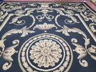 Black and Tan Aubusson Rug, 10 x 14 Aubusson Carpet, New Aubusson Rug, Elegant, Wool, Handmade Area Rug, Flatweave Rug, Large Aubusson Rug - Jewel Rugs