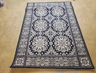 4x6 Power-Loomed Rug Dark Navy Blue & Ivory Oriental Carpet Nice - Jewel Rugs