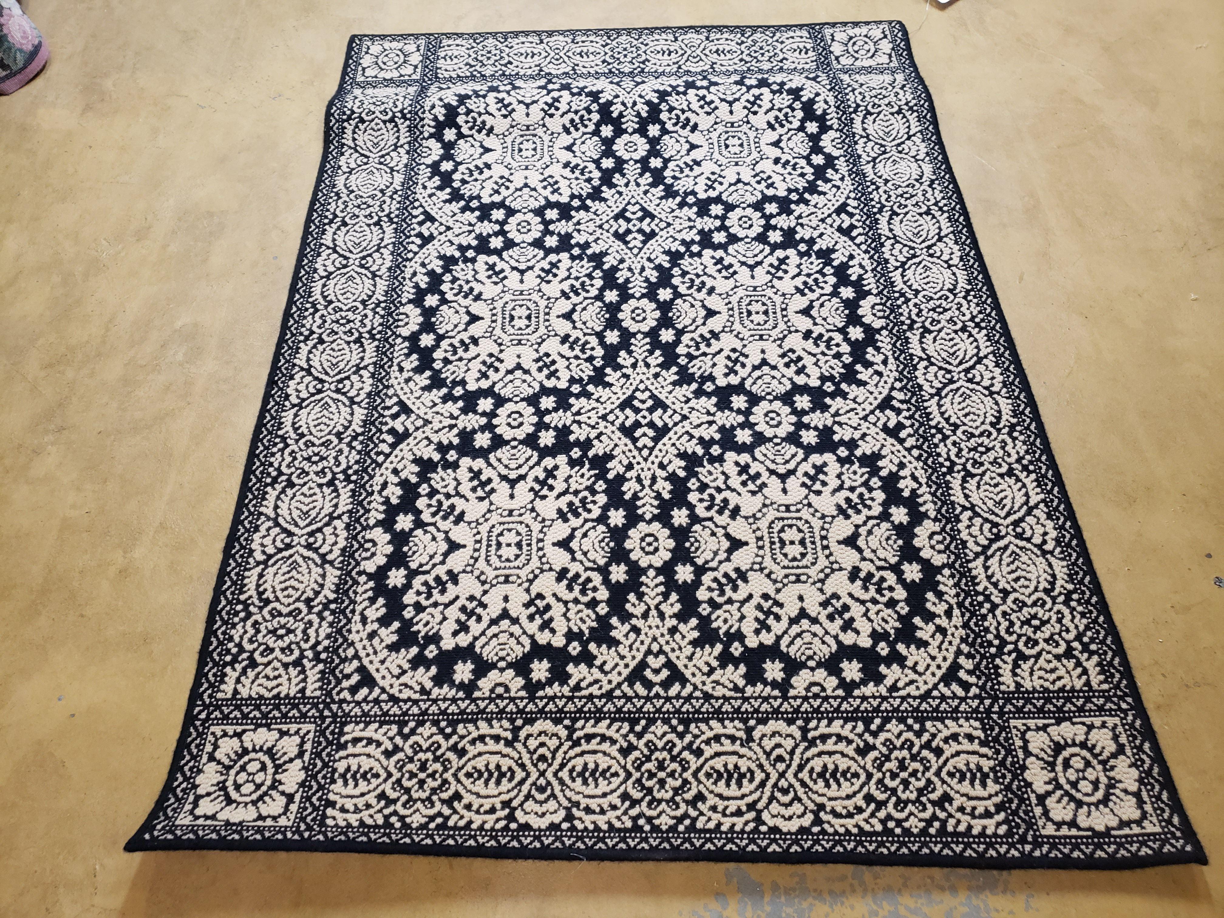 4x6 Power-Loomed Rug Dark Navy Blue & Ivory Oriental Carpet Nice - Jewel Rugs