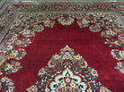 10' X 13' Antique Finely Woven Handmade Persian Sarouk Open Field Floral Pattern Red Wool Oriental Rug - Jewel Rugs