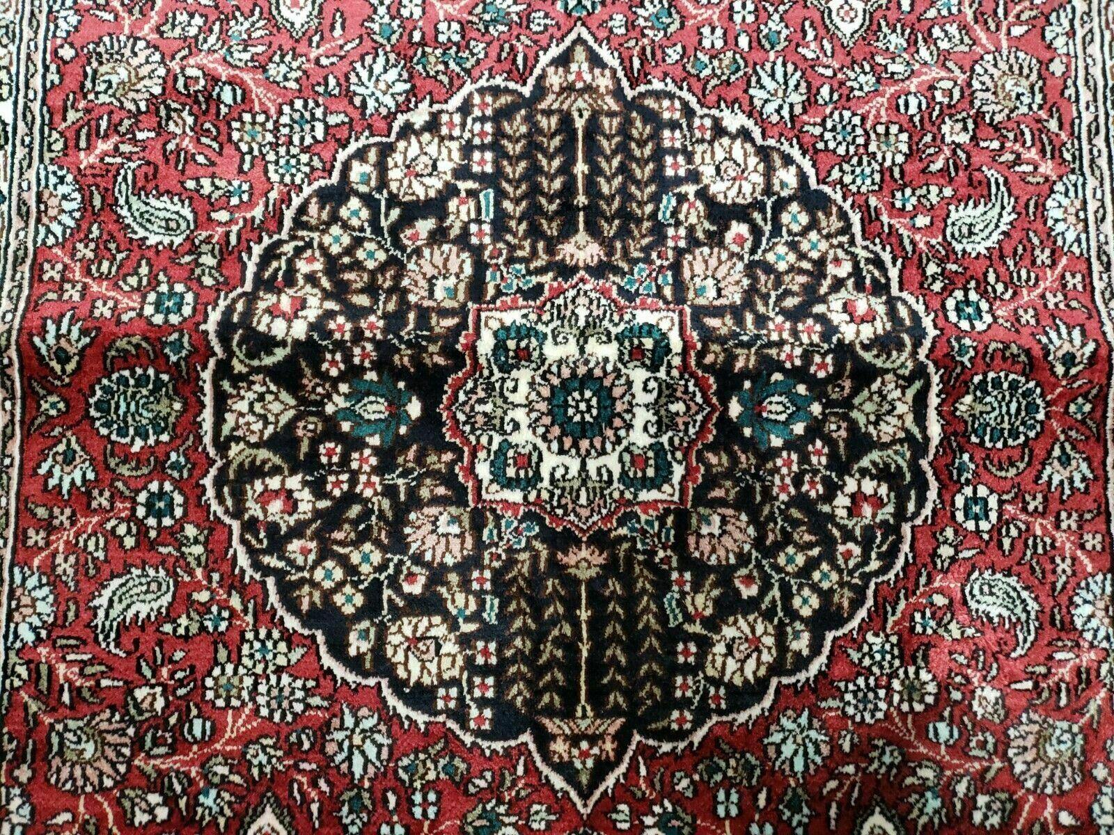 3' X 5' Vintage Fine Handmade India Oriental Kashmir Silk Rug 400 KPSI Wow - Jewel Rugs