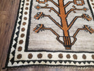 Unique Vintage Gabbeh Tree of Life Rug, Gray, Hand-Knotted, 4'3" x 7' 4" - Jewel Rugs