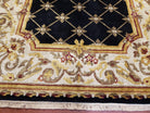 6x9 Aubusson Design Nepali Tibetan Rug Black & Beige Hand-Knotted Wool Carpet Soft Plush Pile New Rug Nice - Jewel Rugs