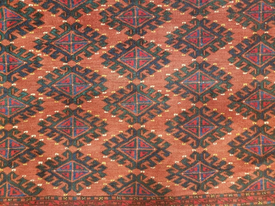 Antique Turkoman Rug 3'4" x 5', Collecticble Yamud Oriental Rug, Seat Pillow Cushion Cover, Tribal Mat, Wool Red Hand-Knotted Mafresh Carpet - Jewel Rugs