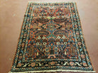 3' X 5' Antique Handmade India Floral Oriental Wool Rug Veg Dyes Red Nice - Jewel Rugs