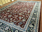 8' X 10' Handmade India Agra Larastan Wool Rug Floral Hand Knotted Red Beauty - Jewel Rugs