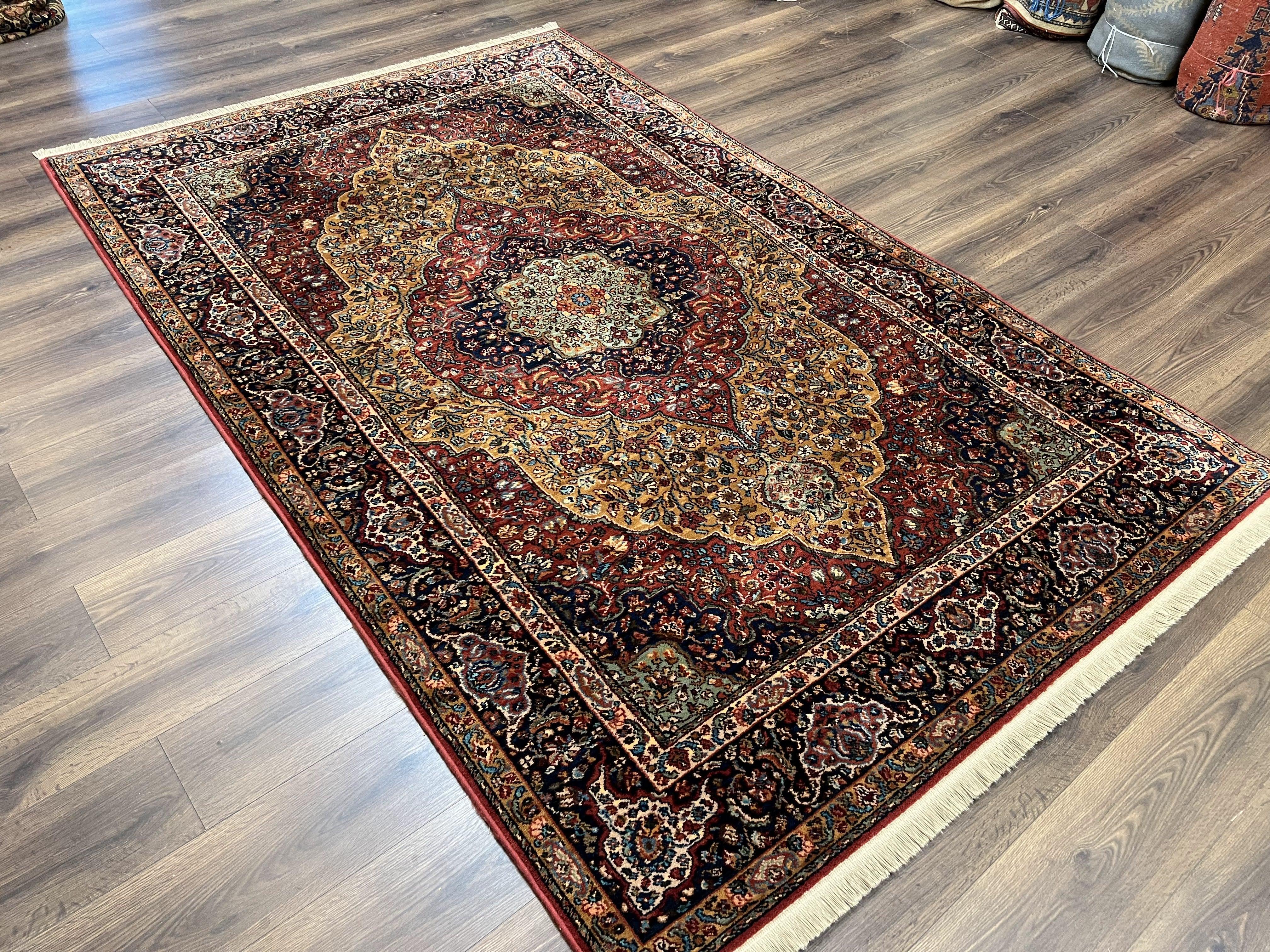 Karastan Rug 5.9 x 9 Medallion Kirman #700/718, Original Karastan Collection 700 Series, Discontinued Wool Karastan Carpet Vintage 6x9 Rug - Jewel Rugs