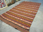 6' X 10' Antique 1930 Turkish Jajim Kilim Handmade Flat Weave Wool Rug Veg Dye - Jewel Rugs