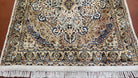 4x7 Silk Rug 4 x 7 Indian Kashir Carpet Kashmiri Silk Oriental Rug Central Medallion Allover Floral Pattern Wool Beige Vintage Area Rug - Jewel Rugs