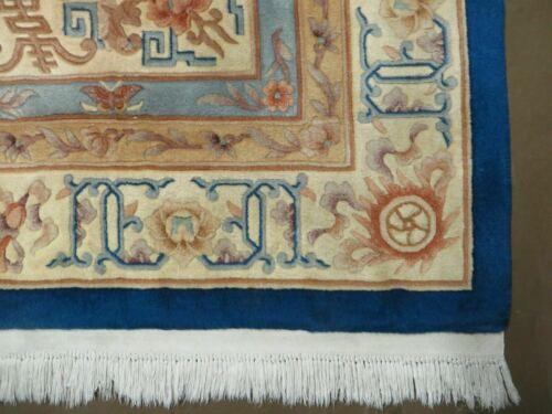 9' X 12' Vintage Hand Made CHINESE Carving Sculpture Wool Rug Flowers Vase Nice - Jewel Rugs