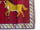 4 X 7 Handmade Hand-Knotted Quality Wool Rug Horses Zagros Red Mustard Gold New - Jewel Rugs