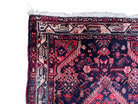 4 X 10 Antique Handmade Wool Tribal Runner Rug Geometric Organic Dyes Blue Red - Jewel Rugs