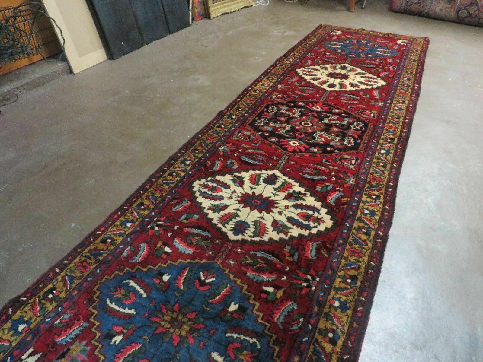 3' X 10' Handmade India Floral Oriental Wool Runner Rug Red Hand Knotted Nice - Jewel Rugs