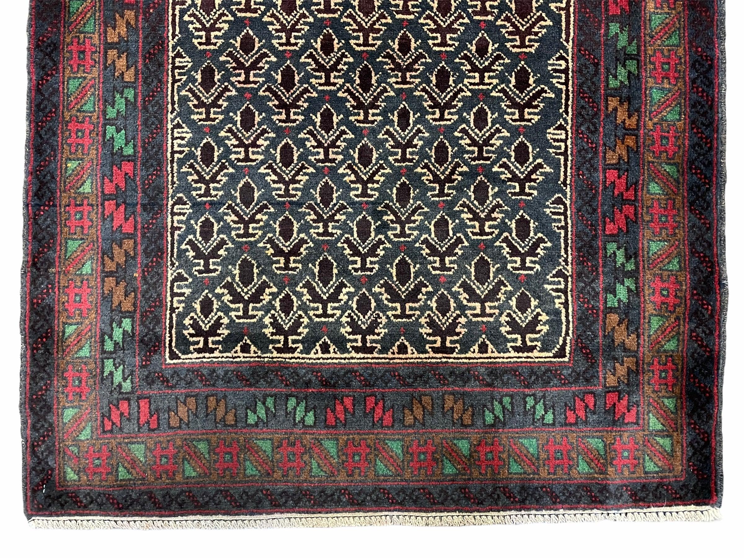 3x5 New Vintage Handmade Wool Rug Tribal Balouch Turkoman Prayer Rug Veggie Dyes - Jewel Rugs