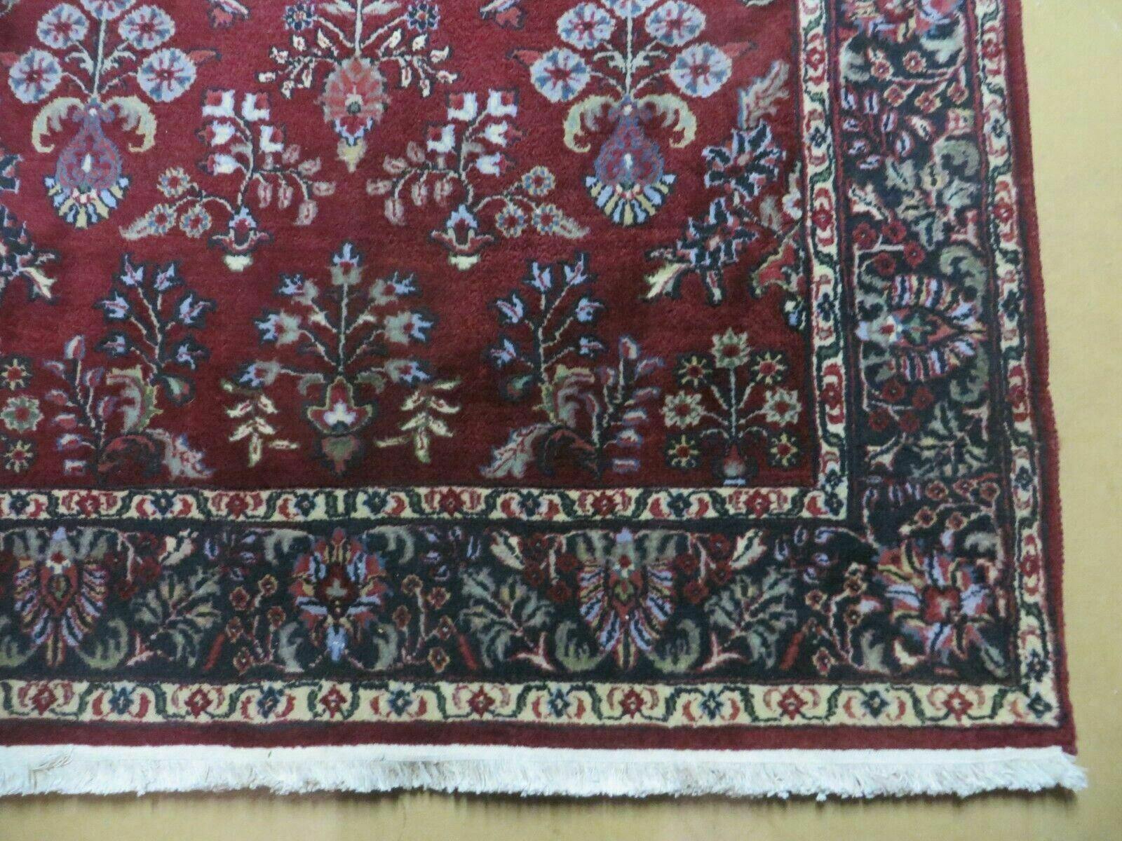 4' X 6' Vintage Handmade Fine India Jaipur Floral Oriental Wool Rug Red Nice - Jewel Rugs