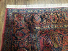 11' X 13' Antique Handmade Sarouk Floral Wool Rug Red Organic Nice - Jewel Rugs